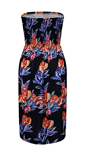 Image of Zyyfly Womens Summer Beach Dresses Strapless Cover Ups Dress Tube Top Sundresses