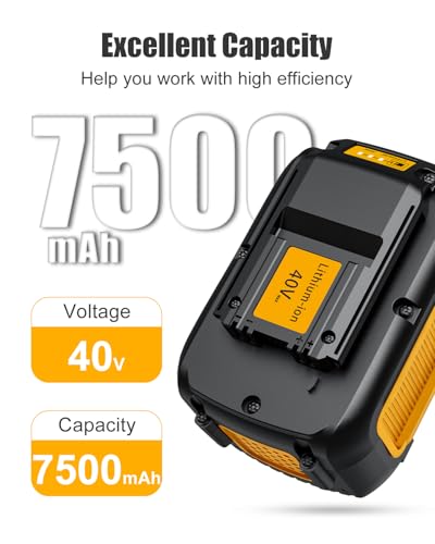 Image of 40V 7.5Ah Battery Replacement for Dewalt 36V /40V Battery DCB404 DCB406 DCB407 Premium Battery Compatible with Dewalt All 36V 40V Tools