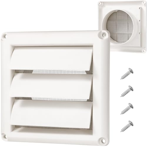 HOXHA 4" Dryer Vent Cover with Screen Plastic Dryer Vent