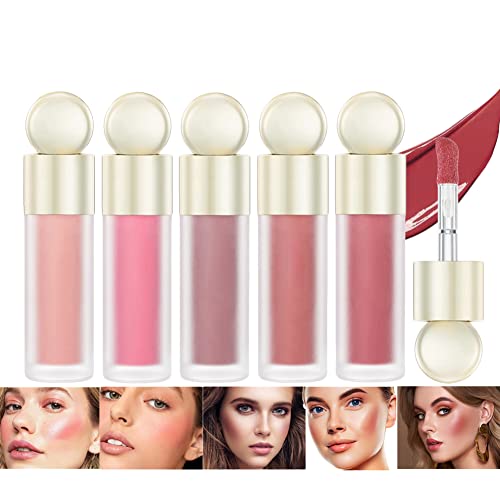 Liquid Blush For Cheeksï¼Greyghost Lightweight Cream Blush, Long-lasting Liquid Blush, Velvet Makeup Blush, Natural Matte Finish Soft Cream Blush Makeup (#01-#05)