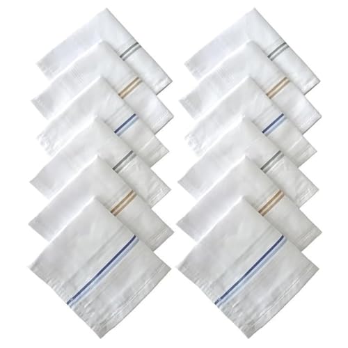 Pure Cotton White Handkerchief for Men and Women – Soft, Reusable...