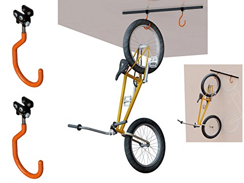 Soporte para Bicicletas al Techo o Pared Homologado hasta 60 Kg y 2 Ganchos 3272