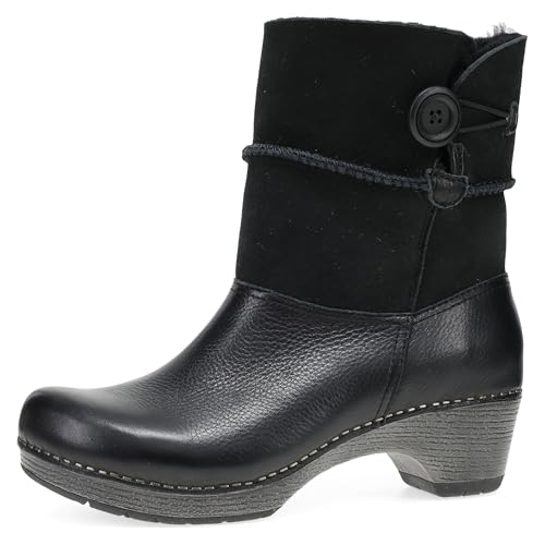 Dansko Multi-Look Fur Boots for Women Lilith Winter Boot with Real Shearling Shaft and Button Closure for Adjustable Fit and Style