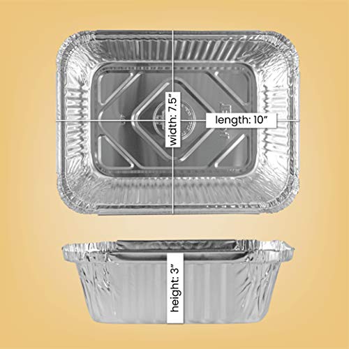 Plasticpro Disposable 5 Lb Aluminum Takeout Tin Foil Baking Pans 7'' X 10'' X 3'' Inch Bakeware - Cookware Perfect For Baking Cakes,Brownies,Bread, Meatloaf, Lasagna, Or Lunchbox, Pack Of 10 #TOP1