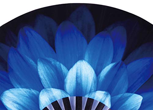 Amajiji Large Folding Fan, Rave Festival Accessories For Men/Women, Chinease/Japanese Bamboo Hand Fan, Performance Decoration Gift Dance Handheld Fan (Blue Flowers) #TOP7