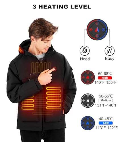 Chaqueta térmica hombre con batería 7.4V softshell impermeable invierno 3