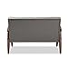 Baxton Studio Sorrento Mid-Century Retro Modern Grey Fabric Upholstered Wooden 2-Seater Loveseat