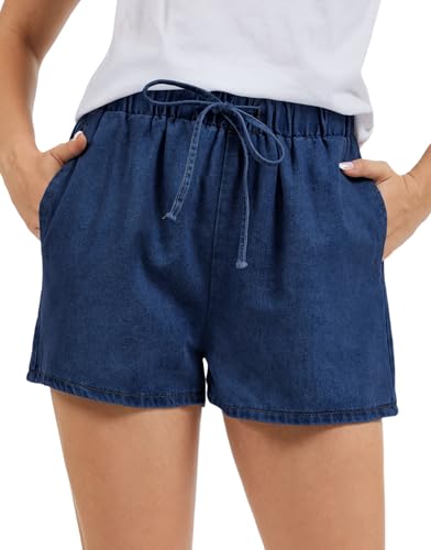 Short en jean pour femme taille haute élastique résolvant l'inconfort