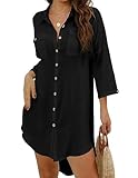 Traje de Baño Mujer, Ropa de Playa Mujer, Sexy Camisa de Cuello en V Verano Vestido Salidas de Bano, Casual Pareos de...