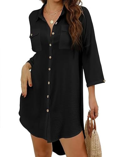 Catálogo para Comprar On-line Ropa de Ropa de natación con protección solar para Mujer los mejores 10. 50 Traje de Baño Mujer, Ropa de Playa Mujer, Sexy Camisa de Cuello en V Verano Vestido Salidas de Bano, Casual Pareos de Playa Curvy, Traje de Baño Cover Up Bikini para Vacaciones...