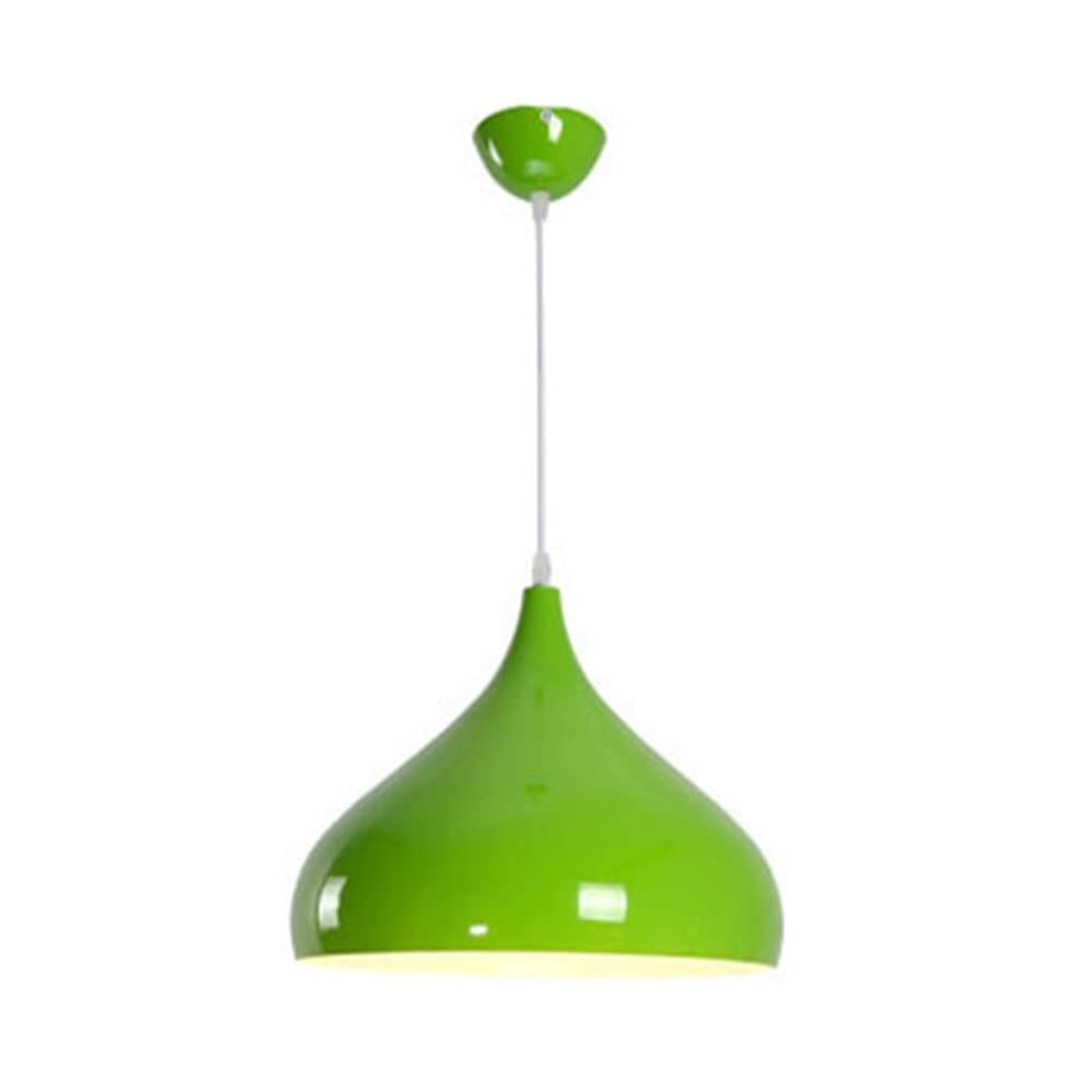 HUAYUSEDF Modern Industrial Metal Pendant Lamp Chandelier Hanging Lighting Ceiling Fixture E27 Compatible for Kitchen Study(Green,42cm)