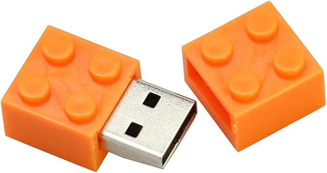 64GB Building Blocks Shape USB 2.0 Flash Drive USB Flash Drive PenDrive Memorias USB Memory Stick USB Drive USB Flash Disk Thumb Drive U Disk Pen Drive USB Stick (Orange)