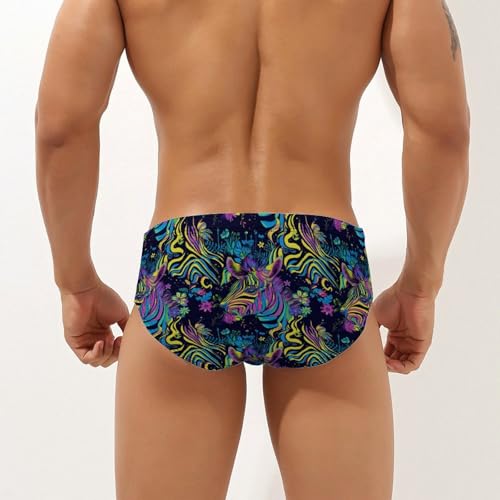 Psychedelic Zebra Novelty Men's Brief Swimwear Pants Swimming Trunks Beach Shorts Underwear2