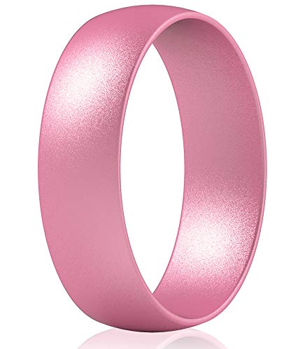 ThunderFit Silicone Wedding Rings Unisex, Rubber Engagement Bands 6.3mm Wide 1.65mm Thick - 1/2/3/4/5/6/7 Variety Multipack