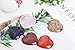 JIC Gem Pack of 6 Natural Crystal Heart Stones Polished Heart Tumbled Gemstones Love Carved Palm Worry Stone for Healing Reiki Jewelry Making Decoration 1 1/8