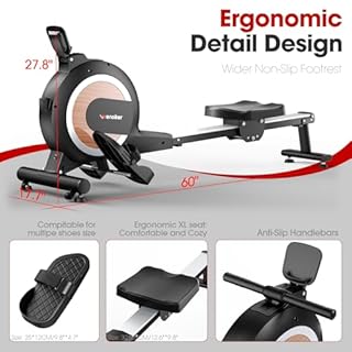 Rowing Machine, Magnetic Rowing Machine for Home, Upgraded 32-Levels Quiet Resistance with Smart Electronic Knob, 350 LBS Weight Capacity, Compact Rower Machine Easy Assembly, App Supported