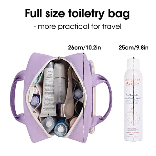 Narwey Full Size Toiletry Bag Women Large Makeup Bag Organizer Travel Cosmetic Bag For Essentials Accessories (Purple) #TOP2