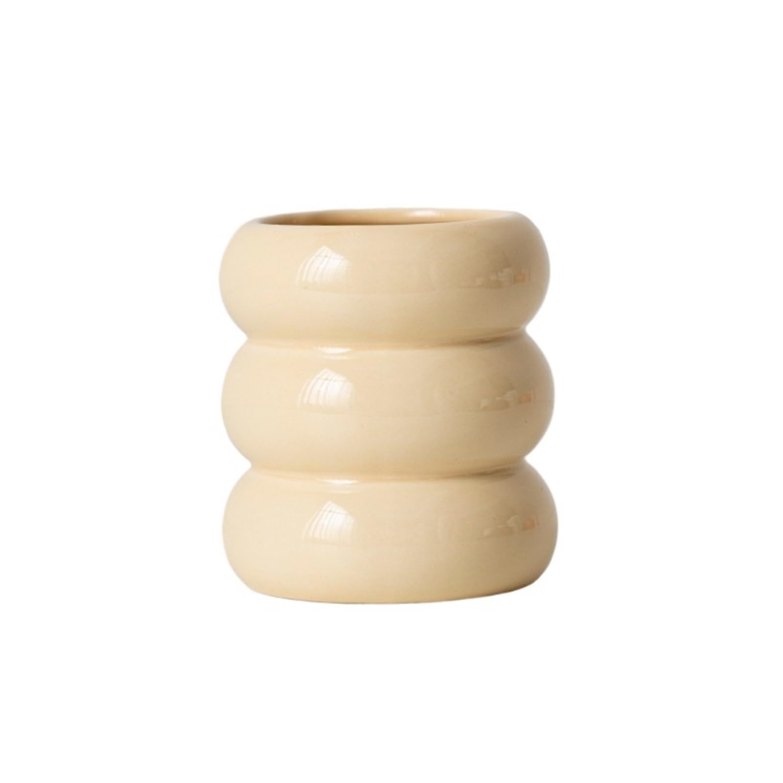 1Pair Ceramic Candlestick Holder Candle Holders Wedding Table Living Room Home Ornament Decoration For Home(Beige)