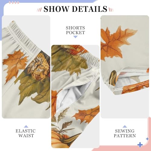 Gnome Autumn Leaf Boys Long Pants Soft Trousers Elastic Waist Kids Lounge Bottoms with Pockets S-XL4