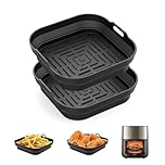 GRIFEMA 2 Pack Silicone Air Fryer Liner for Ninja,Tower, COSORI 5-8 L Air Fryer - Kitchen Accessories Replacement for Disposable Parchment Paper Liner - BPA-Free, Reusable, Dishwasher Safety