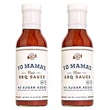 Keto Barbecue BBQ Sauce by Yo Mama's Foods – (Pack of 2) - No Sugar Added, Low Carb, Vegan, Gluten Free, Paleo Friendly, and Made with Whole Non-GMO Tomatoes!