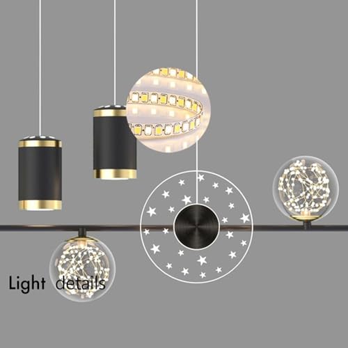 Lustre classique noir pour table à manger et cuisine à intensité réglable