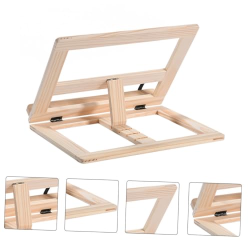 Support de lecture pour éviter le mal de dos avec hauteur réglable en bois beige