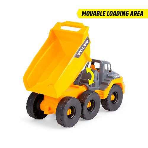 Dickie Toys - Volvo Kipplaster Tough Hauler (26 cm) - Spielzeug-Muldenkipper f&uuml;r Kinder ab 3 Jahre mit Freilauf und beweglicher Ladefl&auml;che, als Sandspielzeug geeignet