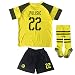LES TRICOT 2018/2019 Borrusia Dortmund BVB Home #22 Christian PULISIC Soccer Kids Jersey Shorts Socks Set Youth Sizes