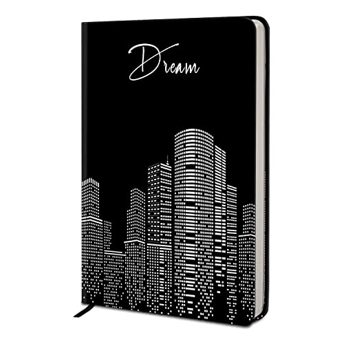 Jhingalala Hardbound Undated Personal Diary | Dream City Printed A5 Notebook Journal (20 x 14.5 cm, 80 GSM, 192 Ruled Pages)