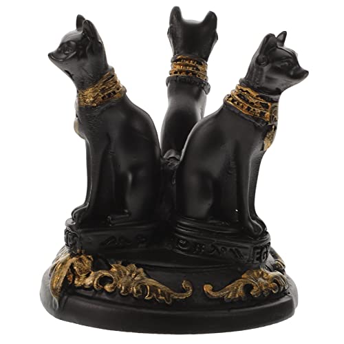 MUCKLILY 子猫の樹脂飾り 猫ランプ 猫の爪とぎ 猫のパズルおもちゃ 猫引っ掻き 猫の木 猫の壁 猫の爪とぎマット 猫のおもちゃ 家庭用像飾り 猫の樹脂の装飾 小さな動物 Black