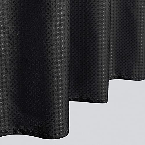 Mrs.naturall Black And White Waffle Weave Fabric Shower Curtain Set With Hooks,Waterproof Modern Shower Curtains For Bathroom,Cute Ombre Dark Grey Cloth Bathroom Shower Curtain Sets,72X72 Inches #TOP5
