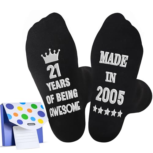 Jeasona 21st Birthday Gifts for Men Keepsake Gift for Him 21 Year Old Man Funny Socks Size 9-11