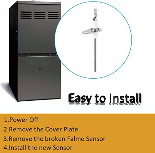 Flame Sensor For Goodman Furnace - Flame Sensor Igniter Sensing Rod For Goodman Janitrol Amana York Furnace, Replacement For The Part# 0130F00010 B1172606 B11726-06 (2) #TOP3