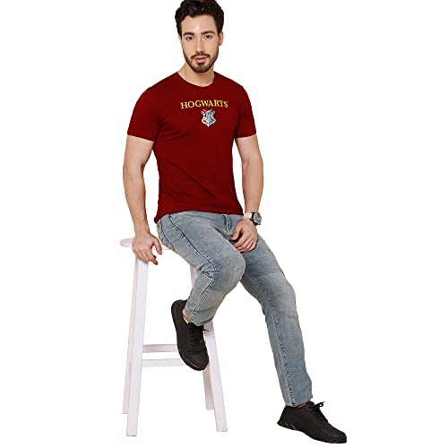 Image of Free Authority Harry Potter Printed Regular Fit Red Cotton Men's T-Shirt
