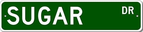 Custom Last Name Drive Street Sign SUGAR Personalized Metal Plaque