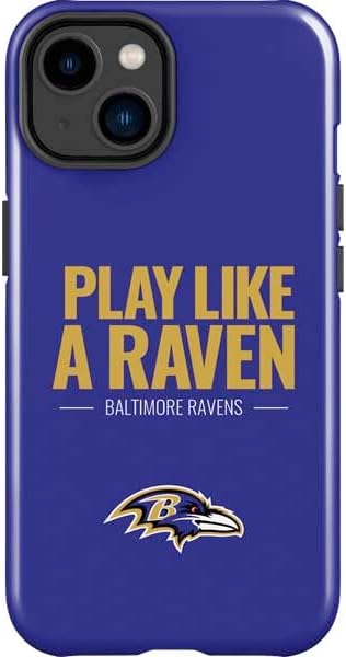 Skinit Impact Phone Case Compatible with iPhone 15 - Officially Licensed NFL Baltimore Ravens Double Vision Design