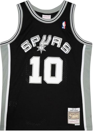 Mitchell & Ness Dennis Rodman San Antonio Spurs 1993-94 Mens Swingman Jersey (US, Alpha, Large, Regular, Regular, Polyester) Black