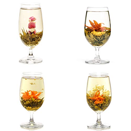 Teavivre 12pcs Handmade Blooming Flower Tea, Assorted Flowering Green Tea Ball - Tin
