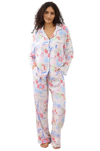Image of YiNi LuLu Womens Pajamas Set 2 Piece Long Sleeve Sleepwear Button Down Pjs Lounge Set Nightwear with Pockets