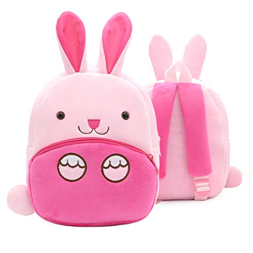 Bansusu 3D Cute Bunny Pattern Baby Plush Mini Backpack Cartoon Animal Toddler Travel Bag Rucksack