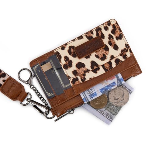 Image of Montana West X Wrangler Keychain Wristlet Wallet Women Small Wallets for Women Slim Credit Card Holder Women's Card & ID Cases Ladies Female with Coin Purse