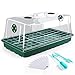 MIXC 1020 Flat Trays with Humidity Dome Germination kit Seed Starter Clone Tray for Microgreens, Soil Blocks, Rockwool Cubes, Wheatgrass, Hydroponic, Fodder Systems, No Drain Holes, 2-Pack