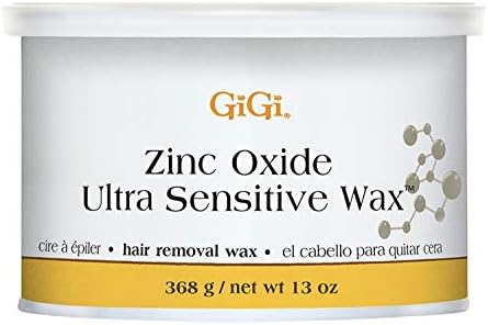 GiGi Zinc Oxide Ultra Sensitive Hair Removal Wax, Gentle and on Extra-Delicate Skin, 13 oz, 1-pc