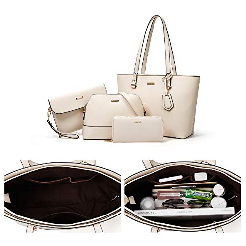 Image of Women Fashion Synthetic Leather Handbags Tote Bag Shoulder Bag Top Handle Satchel Purse Set