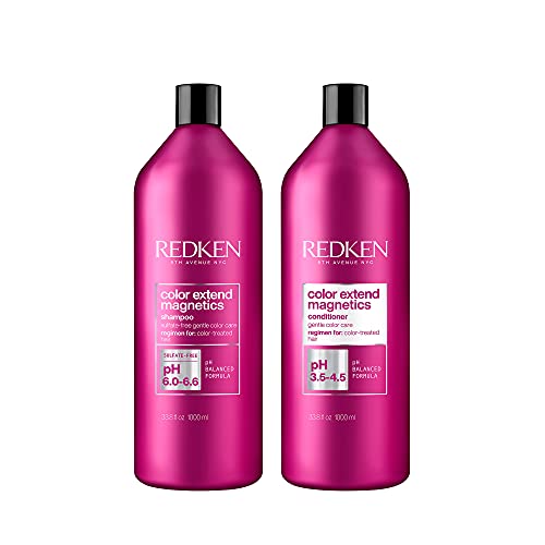 Redken Color Extend Magnetics Shampoo | For Color-Treated Hair | Gently Cleanses & Protects Color | With Amino Acid | Sulfate Free Shampoo