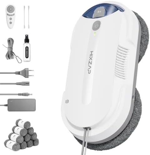 HIXZAP X1 Pro Fensterputzroboter 7200Pa Starke Saugkraft (Weiß) | Vakuumadsorption, für Hochhaus, Bad,Doppelsprühfunktion, Randerkennung, intelligente Navigation 20 Mikrofasertüche
