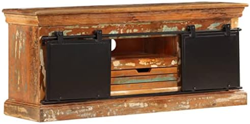 vidaXL TV Stand - 43.3"x11.8"x17.7" Antique-Style Wooden Cabinet ...