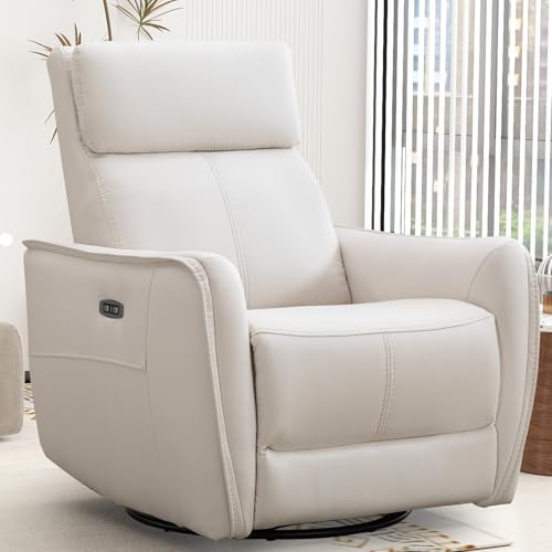 Bonzy Home Power Swivel Rocker Recliner Chair with USB Port, Wide Seat, Head & Lumbar Support,...