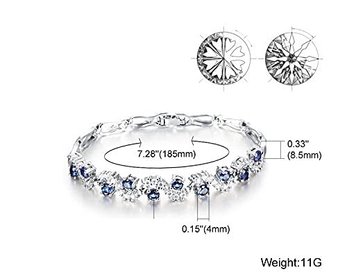 Crystalline Azuria Women 18ct White or Yellow Gold Plated Cubic Zirconia Crystals Tennis Bracelets in Jewellery Box - Image 6